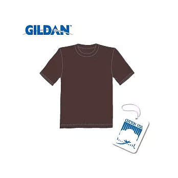 GILDAN 總代理-100%美國棉~ 圓筒短袖素面T-Shirt~深咖啡L號