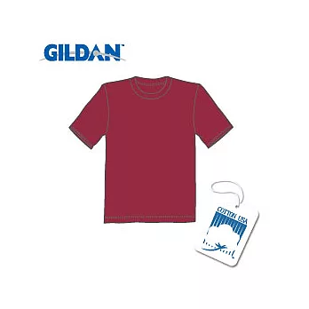 GILDAN 總代理-100%美國棉~圓筒短袖素面T-Shirt~深紅M號