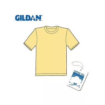 GILDAN 總代理-100%美國棉~圓筒短袖素面T-Shirt~黃霧L號