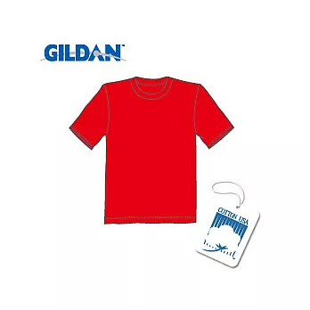 GILDAN 總代理-100%美國棉~ 圓筒短袖素面T-Shirt~紅L號