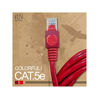 【FUNdigital】高速Cat.5e網路線-5M(紅色)紅色