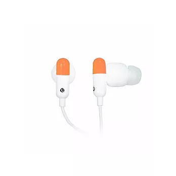 彩色膠囊耳塞式耳機【橘色】