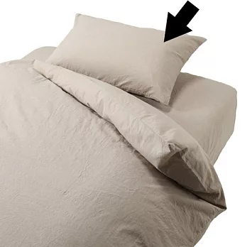 [MUJI 無印良品]柔舒水洗棉枕套/50/米色