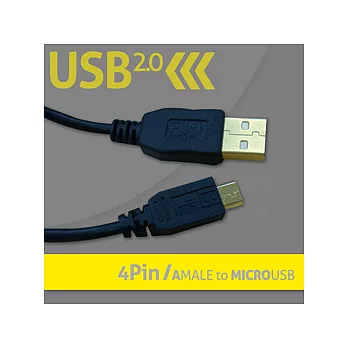 USB2.0傳輸線-A公對MicroUSB 1.8M(黑)黑色