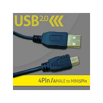 USB2.0傳輸線-A公對Mini5Pin 3M(黑)