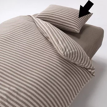 [MUJI 無印良品]新疆棉天竺粗紋枕套/50/淺棕