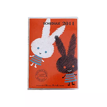 Shinzi Katoh2011年度A6繪本記事本-黑白小兔