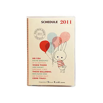 Shinzi Katoh2011年度A6繪本記事本-氣球小兔