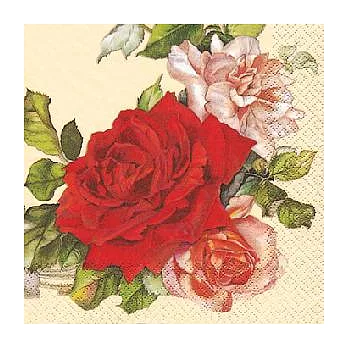 蝶古巴特藝術餐巾紙 [RED ROSE]