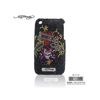 Ed Hardy LKS刺青水鑽背殼(黑)iPhone,3G/3Gs