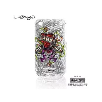 Ed Hardy LKS刺青水鑽背殼(白)iPhone,3G/3Gs