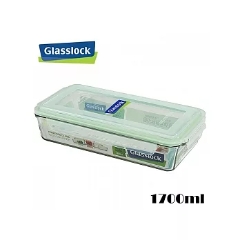 韓國【GlassLock】強化玻璃微波保鮮盒-長方型(1700ML)-熟食