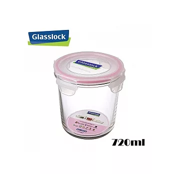 韓國【GlassLock】強化玻璃微波保鮮盒-高筒圓型(720ML)-罐頭、餅乾保鮮