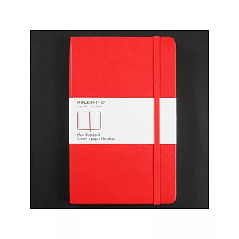 Moleskine 紅色純白筆記本（硬殼口袋型）