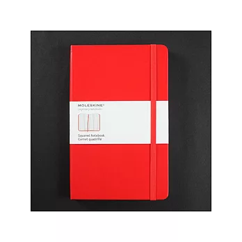 Moleskine 紅色方格筆記本（硬殼大型）