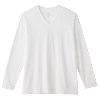 [MUJI 無印良品]男棉天竺V領衫/2入白色S