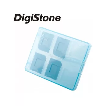 DigiStone 嚴選特A級 記憶卡多功能收納盒(12片裝)/冰凍藍透色 X1個(台灣製造!!)