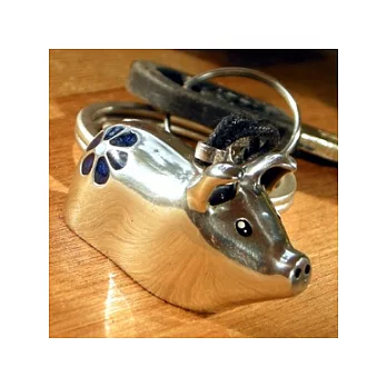 《Dear Deer》寬心豬鑰匙圈 藍小花 鈴鐺款