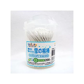 UdiLife 細紙軸棉花棒/圓罐-200支