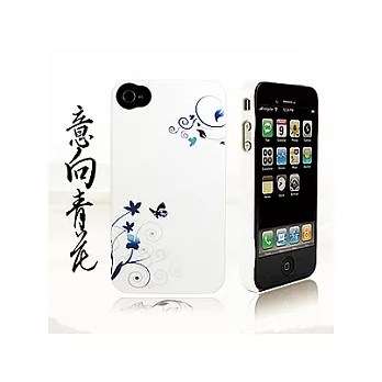 Ur Pin iPhone4 崁入式保護殼(青花系列-意向青花)+送螢幕保護貼