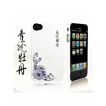 Ur Pin iPhone4 崁入式保護殼(青花系列-青瓷牡丹)+送螢幕保護貼