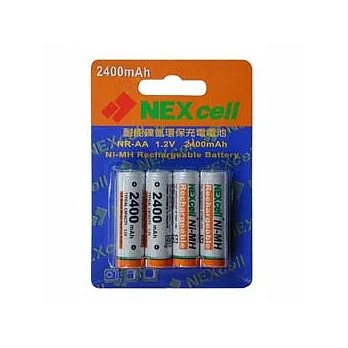 NEXcell耐能 3號充電電池2400mAh四顆(台灣製造)