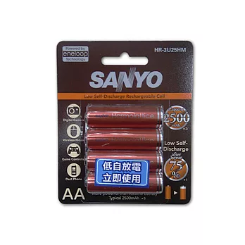三洋eneloop低自放鎳氫充電池 2500mAh(三號4入)-平行輸入