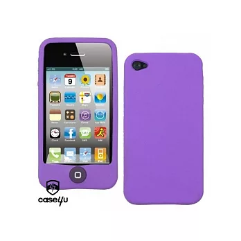 iPhone-4(4G) 矽膠保護套-炫彩按鈕-迷幻紫