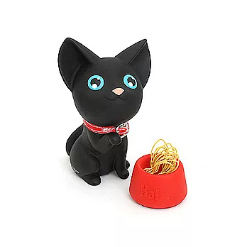 喵喵公仔名片迴紋針座-淘氣黑