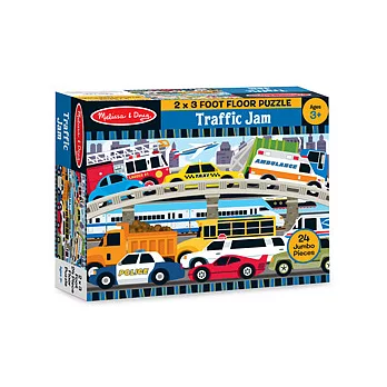美國 Melissa & Doug 大型地板拼圖 - 可愛都會車潮【24 片】