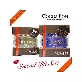 COCOA BON巧克力 精選禮盒/72%純黑巧+脆皮薄荷