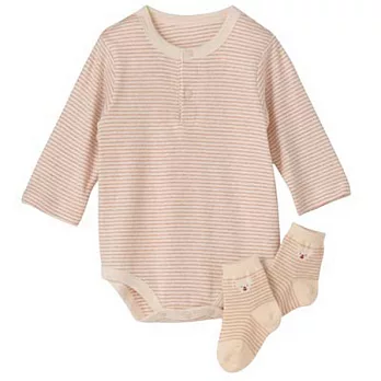 [MUJI 無印良品]嬰兒有機棉禮盒/長袖連身/襪