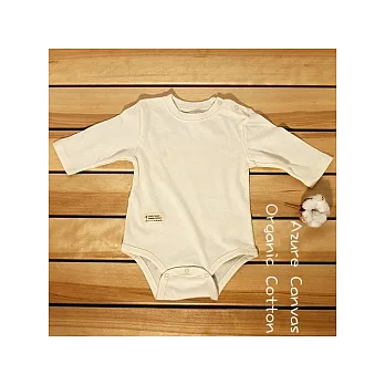 【藍天畫布】100%有機棉兒寶寶長袖薄布連身衣/包屁衣18M