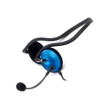 Genius HS-300A 後戴式耳機麥克風(藍色)