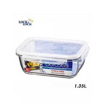 『LLG-448』樂扣耐熱400度-長方型玻璃保鮮盒 (1.3L)