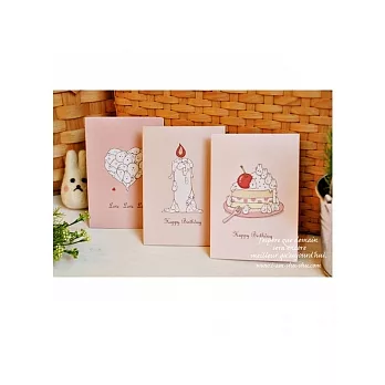 《mori shu》麻糬兔粉彩卡片組(三張入)