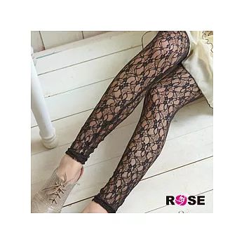 ROSE。黑 蕾 絲 花洞簍空彈性貼口褲-黑系
