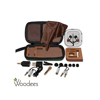 Woodees 頂級麥克風耳機旅行組(IESW100TK)~美國木質原音耳機~