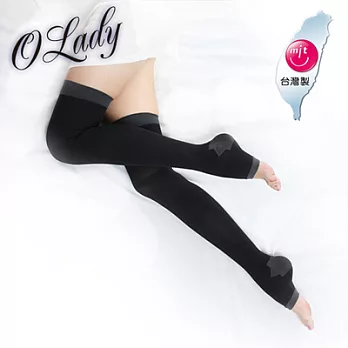 【O Lady】180丹保健型膝上睡眠襪/神秘黑