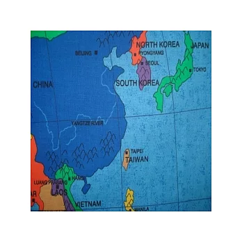 純棉布英文世界地圖