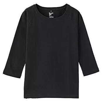 [MUJI 無印良品]女棉自由組合七分袖衫黑色L