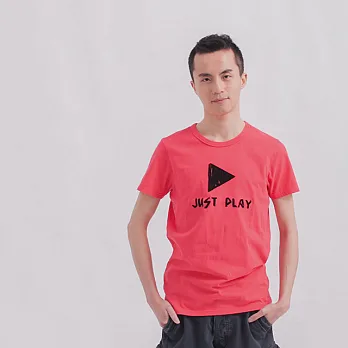 ＊so that’s me＊Just Play 圓領 蜜桃棉 男T 短袖 桃紅色 S