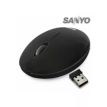 SANYO三洋蛋形2.4G無線光學滑鼠(晶鑽黑)