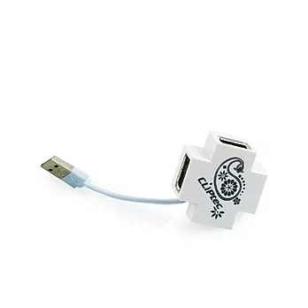 CLiPtec mini X USB Port Hub-經典白
