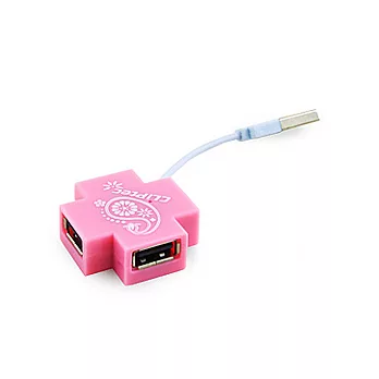 CLiPtec mini X USB Port Hub -淡粉紅