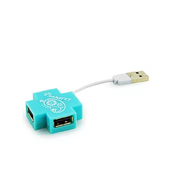 CLiPtec mini X USB Port Hub-天藍色