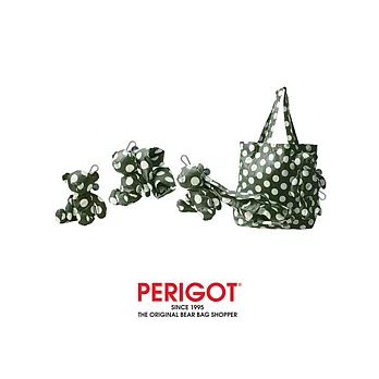 PERIGOT BEAR BAG SHOPPER DOTS 貝貝熊 時尚環保小熊包綠底白點點 中