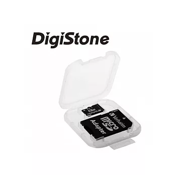 DigiStone 優質 Micro SD/SDHC 1片裝記憶卡收納盒/白透明色X3個(台灣製造!!)