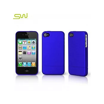 SIMPLE WEAR iPhone4兩段式全機身保護硬殼(含高硬度螢幕貼)-藍