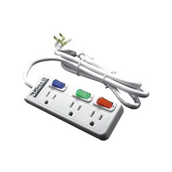 保護傘 3孔3座3切 1650W高容量 安全延長線 (4尺1.2M)